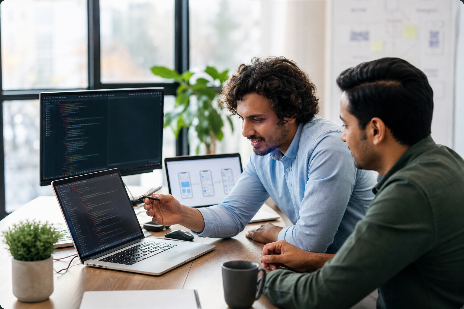 Web developers collaborating on custom applications and enterprise portals